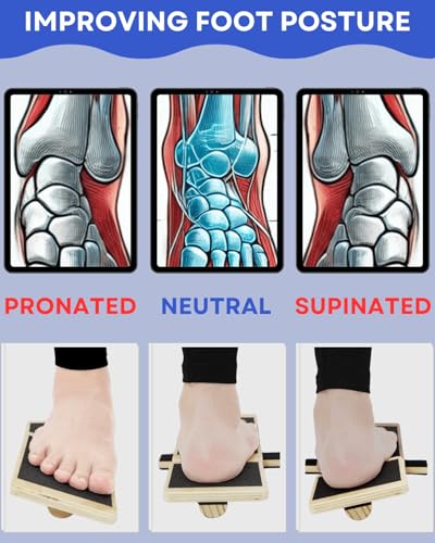 Ankle Strengthener, Single Leg Balance Board for Ankle Rehab, Foot Trainer for Mobility, Foot Stretcher for Sprained Ankle, Balancing Wobble Board, Posture Board, Arch Trainer with Brace
