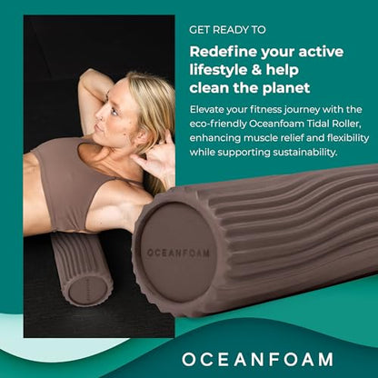 Tidal Roller - Espresso - Muscle Massage Foam Roller for Back Pain & Stretching - Firm and Ergonomic Wide Wave Textured - Yoga, Athletics, & Wellness - Full Size, 20" x 5" - color: Espresso