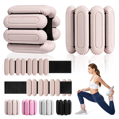 Wrist Weights for Women & Men, 2lb Silicone Wrist Ankle Weights - color: Beige