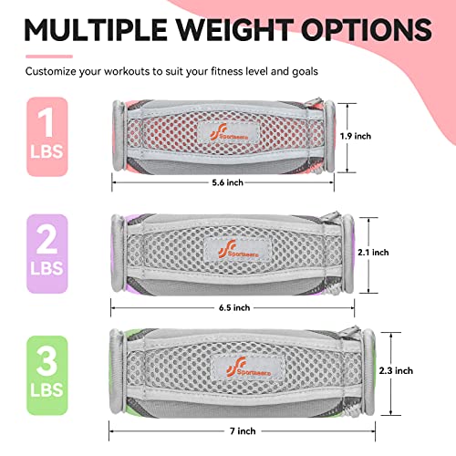 Sportneer Hand Weights for Women, Walking Weights Set 6pcs (1lb, 2lb, 3lb Each) Soft Dumbbells with Hand Strap for Home Workout, Running, Physical Therapy, Aerobics