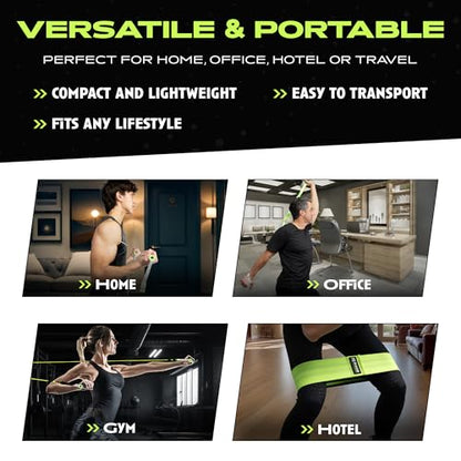 Ex Kit Home Gym Equipment with Carry Bag - 10Pcs Resistance Bands Kit with Handles, Door Anchor, Jump Rope, Booty Bands & More – Full Body Workout Bands Set for Strength, Cardio & Flexibility