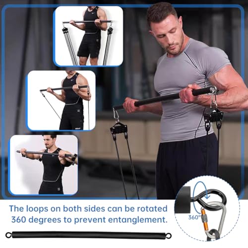 Resistance Band Bar, With Storage Bag Pilates Bar Portable Workout Pod Adjustable 3-Section Pilates Bars for Legs, Hip, Waist, Arm