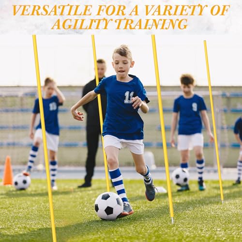 Blulu 5/10/30pcs Training Agility Pole,5ft Adjustable - color: Yellow