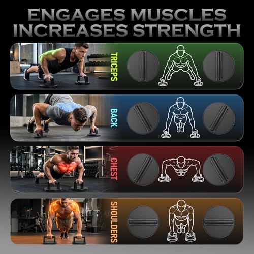 Push Up Bars Strength Training Equipment, Ergonomic Grips, 7.48" Base for Increased Stability, Home Gym Equipment, Push Up Stands Handle for Floor Workouts ﻿