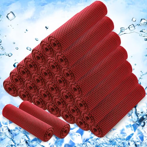 Hosuly 30 Pack Cooling Towels 40"x12" - color: Red