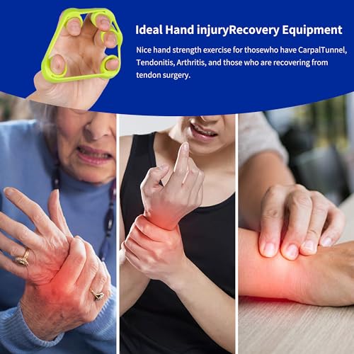 Hand Grip Strengthener, Finger Exerciser, Grip Strength Trainer (6 PCS),New Material,Forearm Grip Workout, Finger Stretcher, Relieve Wrist Pain, Carpal Tunnel, Trigger Finger, Mallet Finger