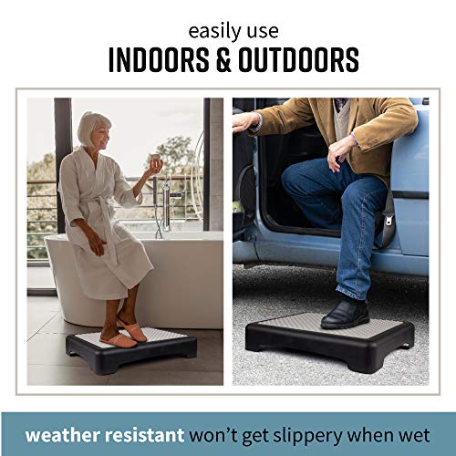 Hoovy 3.5” Step Riser – Portable One Step Stool for Elderly & Disabled –Antislip Half Step for Indoor & Outdoor Stairs, Cars, Bed, Chair, Shower – Lightweight Mobility Safety Tread for Up to 400lbs