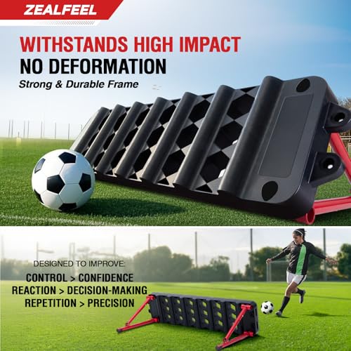 ZEALFEEL Soccer Rebounder Board, 6-in-1 Dual Surface, 3 Adjustable Angles