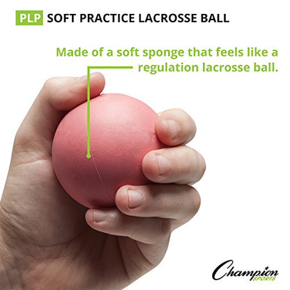 Champion Sports Practice Sponge Lacrosse Balls: Soft Touch for Professional, College & Grade School Indoor Training & Practice