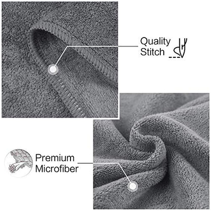 SUNLAND Microfiber Gym Bath Towels for Men Momen 24x48In - color: Black+grey