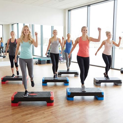 Goplus 3-in-1 Aerobic Step Platform, 600 LBS Adjustable Exercise Stepper with 4-Level Risers, Balance Trainers, Resistance Band, Non-Slip Workout Stepper for Home Gym, Cardio, Strength Training