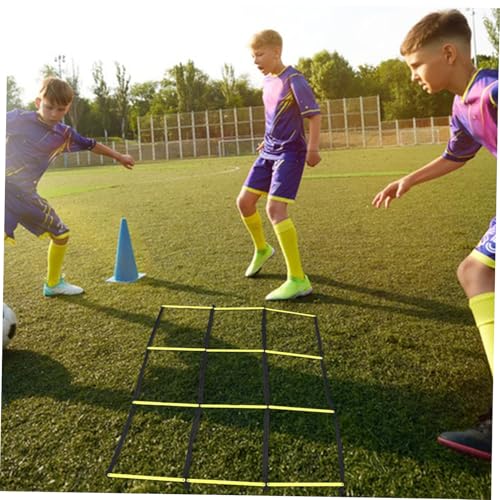 PRETYZOOM Portable Agility Ladder for Soccer Training with Ninesquare Design Material Football Workout Ladder for Speed Footwork and Versatile Team Athletic Drills