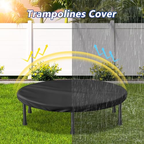 Mini Trampoline Cover 48 Inch Waterproof Fitness Trampoline Cover for Adults - Not Spring Covers (Black)