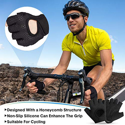 Geyoga 2 Pairs Workout Gloves Adjustable Weight Lifting Gym Exercise Training Breathable Workout Gloves with Full Palm Protection for Men and Women Fitness, Biking, Pull up