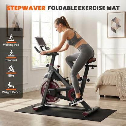 Walking Pad Mat for Carpet, Treamill Mat for Hardwood Floors, High Density, 1/4 Thickness, Folable, Floor Protection for Bike, Elliptical, Treadmill - size: 55"L x 23.6"W x 0.2"Th