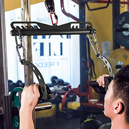 LAT Pulldown Attachments for Cable Pulley System Machine, T-bar Row Landmine Attachment, Home Gym Fitness Spreader Bar, Multi-Grip Wide LAT Pull Down, Neutral Grip Handle