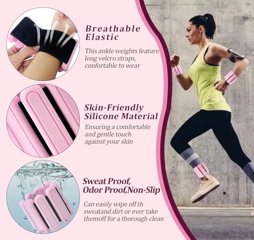 Adjustable Ankle Weights for Women & Wrist Weights Set of 2 (1LB Each) - Durable Weight for Men, Perfect for Home Fitness, Gym Workout, Yoga & Walking - Ideal for Daily Strength Training