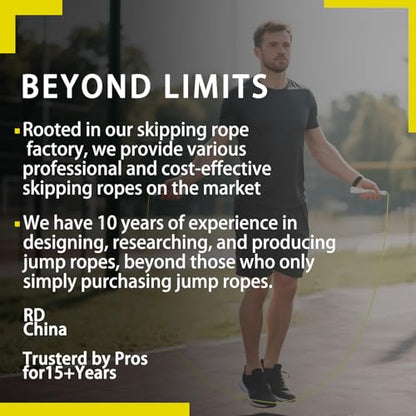 10,000-Drop Unbreakable Jump Rope, 5mm PVC Adjustable Speed Rope with Ergonomic PP Handles for Boxing, HIIT & Home Gym - color: Black