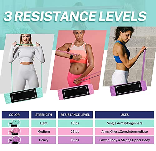 Long Resistance Bands Set, 3 PCS Sturdy Fabric Stretch Exercise Bands, Women Men Full Body Elastic Resistance Bands, Pull Up Assistance Workout Bands Set for Strength Training, Yoga, Physical Therapy