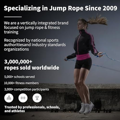 YUEDONG Beaded Jump Rope for Fitness, Adjustable Jump Rope with 19.5cm Extra-Long Anti-Slip Handles, Lightweight TPU Beaded Rope for Adults, Cardio, Exercise, Freestyle and Endurance Training - color: Pink