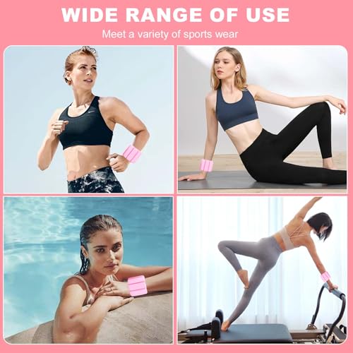 2 LB Adjustable Women's Wrist, Ankle Weights - Silicone 2-Piece Set, Waterproof, Comfortable and Breathable, Great for Yoga, Running, Swimming, Pilates - Great for Workouts