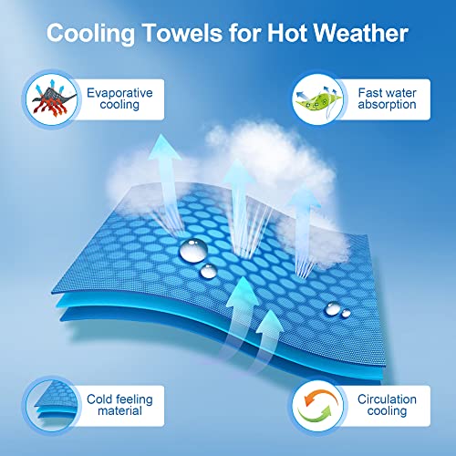 Cooling Towels 6Pack,Ice Towel for Neck and Face,Soft Breathable Chilly Microfiber Towel for Hot Weather,Camping,Workout,Sports,Yoga,Golf,Gym,Fitness