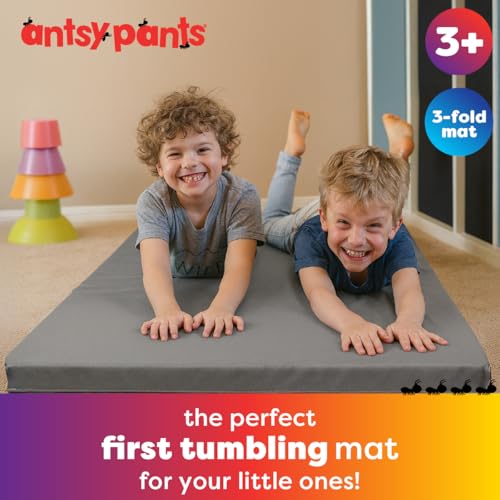 Antsy Pants Tumbling Mat for Kids – Gymnastics Mat, Easy to Clean, Sturdy, Foldable Tumbling Mats, Padded, Lightweight, Portable, Gymnastics Equipment for Active Play
