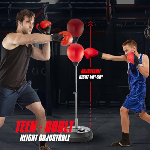 TechTools Punching Bag with Stand, Boxing Bag for Teens & Adults - Height Adjustable - Speed Bag for Training, Boxing Equipment, Stress Relief & Fitness