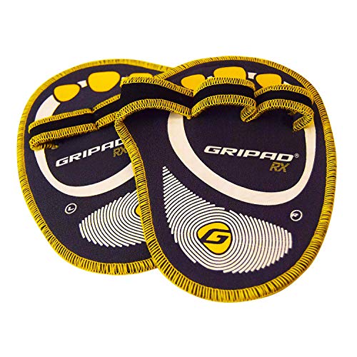 Gripad RX Lifting Grips | The Most Durable Grip Pads Yet | The Alternative to Weight Lifting Gloves, Gym Workouts, WOD, Weightlifting | Neoprene Hand Grips | Flexible Rubber Palm - color: Black / Yellow