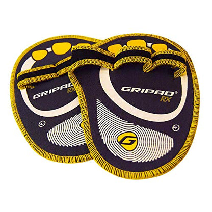 Gripad RX Lifting Grips | The Most Durable Grip Pads Yet | The Alternative to Weight Lifting Gloves, Gym Workouts, WOD, Weightlifting | Neoprene Hand Grips | Flexible Rubber Palm - color: Black / Yellow