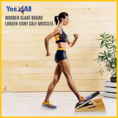 Yes4All Professional Incline Board, Slant Board Calf Stretching, Squat Wedge and Anti-Slip Surface, Portable Side Handle - color: B. 5 Angles - Full Coverage
