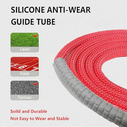 Weighted Jump Rope Nylon Adjustable - Tangle-Free Jump Rope for Women, Men, Kids, and Adults with Foam Handle, Rapid Speed with Ball Bearings, 360° Rotation Jumprope for Exercise, Fitness and Training - color: Red