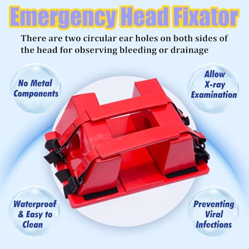 Foldable Spine Stretcher Board - Water-Resistant Patient Backboard with Head Imlizer & Cervical Collar for Emerncy, First Aid, Mcal Transport & Safe Patient Handling - color: Head+backboard Immobilizer