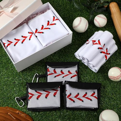 12 Pcs Cooling Towel with Mesh Storage Bag and D Ring Hook, 40" x 12" Soft Breathable Chilly Microfiber Sport Towels for Yoga Running Gym Workout Sport Party Favors Team Gift (Baseball) - style: Baseball