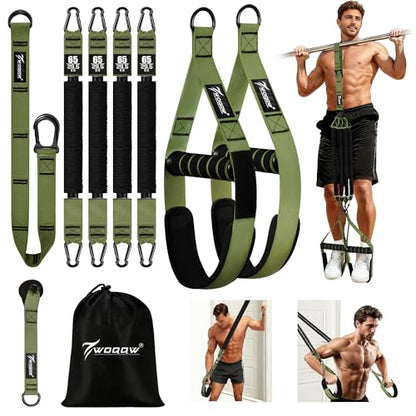 Pull Up Assistance Bands, Heavy Duty Resistance Bands with Handles, Exercise Band with Door Anchor, Adjustable Workout Band Set for Pull Up Bar, Full Body Strength&Muscle Training, Recovery, Home Gym