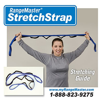 RangeMaster Stretch Strap with Exercise Guide│ Versatile Multi-Loop Strap Perfect for Yoga, Pilates, and Physical Therapy │ Portable │ Helps Improve Flexibility