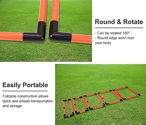 Height Adjustable Hurdles, Portable Training Hurdles, Set of 5 Different Height, Detachable Speed and Agility Hurdles Soccer Practice Equipment, Track and Field Worko, Yellow - color: Yellow