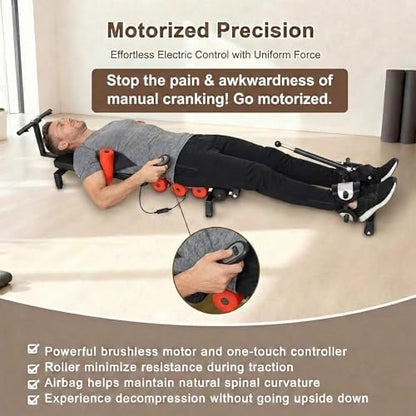 Spinal Decompression Machine Lumbar Traction Table for Back Pain Relief | Motorized lumbar traction system, spinal stretching device for sciatica and herniated disc relief, posture improvement