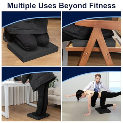 StrongTek Professional Foam Exercise Balance Pad - 15.8" x 13" x 2", High-Density TPE Foam Knee Pad, Non-Slip & Water-Resistant, for Balance Training, Physical Therapy, Yoga, and More
