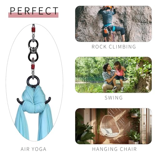 35kN Swing Swivel, CE Certified 360°Rotational Device, Silent Hanging Accessory for Tree Swing, Aerial Dance