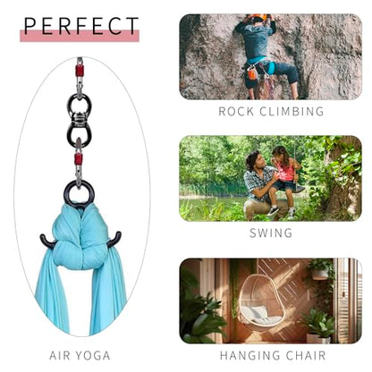 35kN Swing Swivel, CE Certified 360°Rotational Device, Silent Hanging Accessory for Tree Swing, Aerial Dance