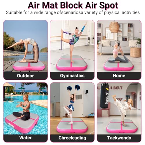 Air Mat Tumble Track, Gymnastics Mats Tumbling Track with Electric Air Pump for Home Use Cheerleading Training Kids Gym Yoga