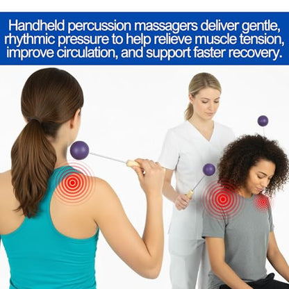 Bongers Handheld Percussion Massage Tool – Deep Tissue Trigger Point Tapping Sticks for Whole Body Pain Relief & Muscle Relaxation (Pink Rainbow Cosmic)