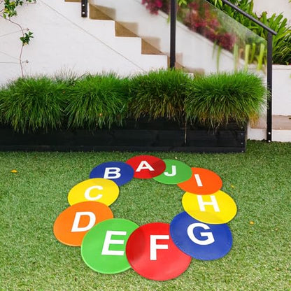 Agility Floor Dots 10 Pack 9.06 inch (23cm) PVC Non Slip Sport Training Markers for Soccer Dance