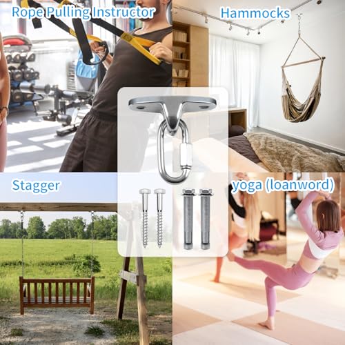 Dakzhou Heavy Duty Swing Hanger Swing Brackets Wooden and Concrete Bolts 2000 lb Capacity Playground Porch Yoga Seat Trapeze SwingSets Indoor Outdoor - size: 1 Pack