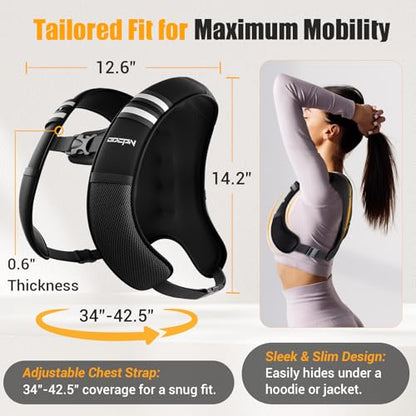 Weighted Vest for Women & Men, 10lb Ultra Thin Soft Iron Weighted Vest with Reflective Strips & Adjustable Buckle Straps, Slim Weight Vest for Walking, Running, Strength Training & Weight Loss Workout - color: Jet Black