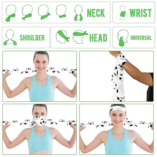 30Pcs Soccer Ball Cooling Towels for Neck and Face 40 x 12 Inch Sports Team Gifts Workout Ice Towel for Gym Sweat Microfiber Breathable Chilly Bulk Neck Wraps for Athletes Camping Travel Outdoor