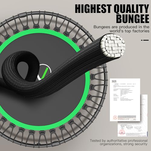 ANCHEER Trampoline, 40" Mini Rebounder Trampoline for Adults/Kids with 4 Level Adjustable Foam Handle,Bungees Fitness Trampoline Indoor/Outdoor, 400LBS Exercise Trampoline for Home, Garden, and Gym