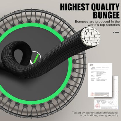 ANCHEER Trampoline, 40" Mini Rebounder Trampoline for Adults/Kids with 4 Level Adjustable Foam Handle,Bungees Fitness Trampoline Indoor/Outdoor, 400LBS Exercise Trampoline for Home, Garden, and Gym