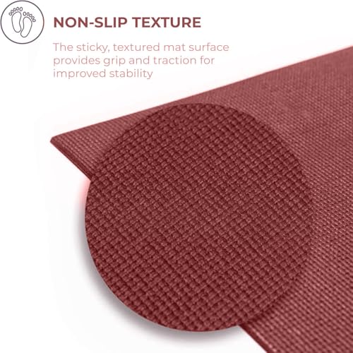 Voyage Yoga Mat, 10 Pack, 72" x 24" Professional Studio and Gym Bulk Yoga Mats, 5mm Thick, Durable, Anti-Tear, Non Slip Fitness and Exercise Mats - color: Burgundy